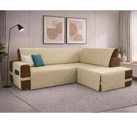 Farè - Copridivano Angolare Impermeabile - Personalizzato su Misura per il tuo divano - Salvadivano COVER - Made in Italy - ARMOR beige