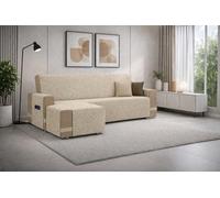 Farè - Copridivano con Penisola Impermeabile - Personalizzato su Misura per il tuo divano - Salvadivano COVER con chaise longue - Made in Italy - RIO sabbia