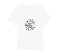 Fare Cose Belle: Ispirazione Artistica Maglietta, Donna Plus-Size, Bianco, 4X
