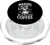 Fare la mia fortuna e la mia terza tazza di caffè PopSockets PopGrip per MagSafe