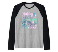 Fare Onde magiche in 2 ° Grado Scuola Carino Sirena Ragazze Maglia con Maniche Raglan