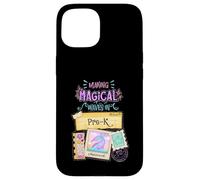 Fare onde magiche in Pre-K Back To School Mermaid Girls Custodia per iPhone 15
