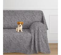 Farè - Telo Salva Divano - Copridivano IMPERMEABILE in tessuto arredo Antimacchia ideale per cani, gatti e bambini - Made in Italy | 300 x 270 cm | RIO antracite