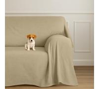 Farè - Telo Salva Divano - Copridivano IMPERMEABILE in tessuto arredo Antimacchia ideale per cani, gatti e bambini - Made in Italy | 500 x 270 cm | ARMOR beige