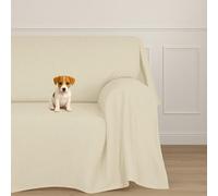 Farè - Telo Salva Divano - Copridivano IMPERMEABILE in tessuto arredo Antimacchia ideale per cani, gatti e bambini - Made in Italy | 350 x 270 cm | ARMOR panna
