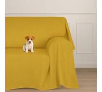 Farè - Telo Salva Divano - Copridivano IMPERMEABILE in tessuto arredo Antimacchia ideale per cani, gatti e bambini - Made in Italy | 300 x 270 cm | ARMOR oro