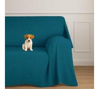 Farè - Telo Salva Divano - Copridivano IMPERMEABILE in tessuto arredo Antimacchia ideale per cani, gatti e bambini - Made in Italy | 450 x 270 cm | ARMOR blu