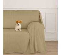 Farè - Telo Salva Divano - Copridivano IMPERMEABILE in tessuto arredo Antimacchia ideale per cani, gatti e bambini - Made in Italy | 500 x 270 cm | ARMOR tortora