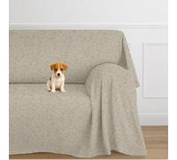Farè - Telo Salva Divano - Copridivano IMPERMEABILE in tessuto arredo Antimacchia ideale per cani, gatti e bambini - Made in Italy | 300 x 270 cm | RIO sabbia