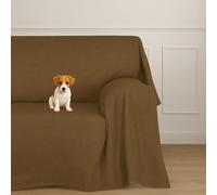Farè - Telo Salva Divano - Copridivano IMPERMEABILE in tessuto arredo Antimacchia ideale per cani, gatti e bambini - Made in Italy | 300 x 270 cm | ARMOR marrone