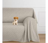 Farè - Telo Salva Divano - Copridivano IMPERMEABILE in tessuto arredo Antimacchia ideale per cani, gatti e bambini - Made in Italy | 350 x 270 cm | ROMA sabbia