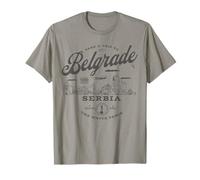 Fare un viaggio a Belgrado Serbia Vintage Skyline Maglietta
