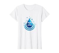 Fare Uno Schizzo: Vibrante Goccia d'Acqua Maglietta, Donna, Bianco, 3XL