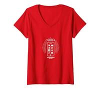 Fare Uno Screenshot della Vita - Modern Lifestyle Maglietta con Collo a V, Donna, Rosso, L