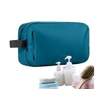 Fare up borsa con divisori - borsa cosmetica portatile in pelle, perché sacchetto, borsa per toilette piatta per accessori per borse da bagno, articoli da toeletta cosmetici, blu, vedi descrizione,