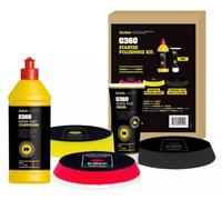Farecla G360 Starter Set KT3036 - Set di pasta abrasiva e lucidante con cuscinetto rosso High Cut e spugna flessibile per metallo