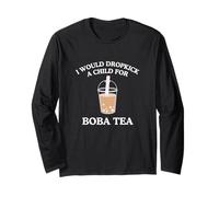 Farei Cadere Un Bambino per Boba Tea Unhinged Gen Z Meme Maglia a Manica