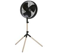 Farelek 112028 Ventilatore da tavolo, Metallo, Nero e Legno