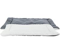 Farello - Tappetino per sdraiato, in tessuto di lana, 130 × 85 cm, bianco-grigio e grigio