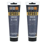Faren GF502, Grasso al Litio Multifunzionale per lubrificazione, altamente raffinato,resistente ad Acqua e Ossidazione (125ml x 2pz)
