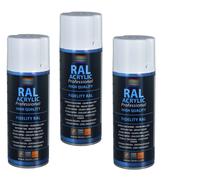 FAREN RAL ACRYLIC, Vernice spray Acrilica 100%, Smalto FIDELITY RAL, Colori Brillanti a Rapida Essiccazione, 400ml (3, RAL 9016 BIANCO TRAFFICO)