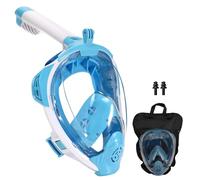 Farerkass Maschera da snorkeling per adulti, 180°, maschera integrale per il viso, maschera da snorkeling, anti-appannamento, compatibile con action camere, adatta per ragazzi e adulti (SM)