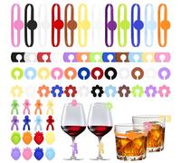 Farerkass Segna Bicchieri Calici, 64 Pezzi Segna Bicchieri, Segnabicchieri per Calici, Identificatore Del Bicchiere di Vino, per Calici Vino, Bicchiere da Martini, Feste Bar