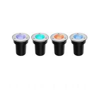 Faretti a LED da 4 pezzi - Lampada da terra rotonda da 3 W per esterni, luce per pozzo interrato/Mini faretto da giardino COB/Illuminazione da giardino impermeabile IP67(Yellow,3W(12-24v))