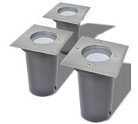 Faretti Carrabili da Esterno a LED 3 pz Quadrati