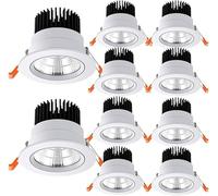 Faretti da Incasso a soffitto a LED, Kit di retrofit Downlight in Alluminio Bianco da 10 Pezzi, 7W/12W/15W, 3000K/6000K, Protezione per Gli ohi, Facile Installazione - 15W - Luce Bianca