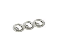 Faretti da incasso kit Jura orientabile acciaio Ø 8,3 cm 3 pz