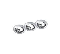 Faretti da incasso kit Jura orientabile cromato Ø 8,3 cm 3 pz