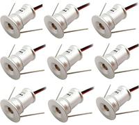 Faretti da Incasso Mini Faretti LED 12v Dc Dimmerabile per Illuminazione D'accento Armadio 9pack 7 Colore Luce, Warm White 3000k, 120 Degrees