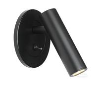 Faretti da incasso rotondi, lampada da lettura da comodino, applique regolabile per testiera con interruttore, illuminazione d'accento, faretti da parete 3000K luce calda per camera da letto (nero)