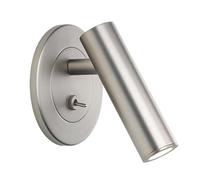 Faretti da incasso rotondi, lampada da lettura da comodino, applique regolabile per testiera con interruttore, illuminazione d'accento, faretti da parete 3000K luce calda per camera da letto (grigio)