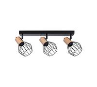 Faretti da soffitto Paulmann " Lanka " E14 230 V max. 3x20 W Nero | Teste orientabili Spot, dimmerabili a seconda della sorgente luminosa, montaggio a Soffitto, materiale: legno