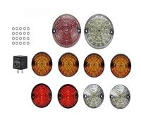 Faretti Fendinebbia 10 Pezzi Per Land Per Rover Per Defender/Per Defender90/110 Fari Fendinebbia Anteriori Posteriori Luce Retromarcia Aggiornamento LED Lente Fumé Fendinebbia Auto(Multi-colors lens)