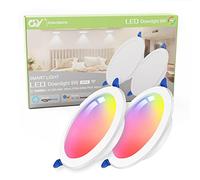 Faretti GY Alexa Led da Incasso, 9W 760LM, Compatibili con Alexa e Google Home, Multicolore RGBCW LED Dimmerabile, Luci Ultrasottili per Cartongesso, 2 Pezzi