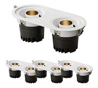 Faretti LED a Doppia Testa da 4 Pezzi, Illuminazione da Incasso a LED da 12 W * 2, deflettore, faretti COB antiriflesso Profondi da 3000 K a 5000 K con Luce Diurna