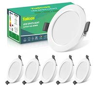 Faretti LED da Incasso, 6 × 5W 450 Lumen Faretti LED da Incasso per Cartongesso Bianco Freddo 6000K, IP44 AC 220-240V 25mm Luci Ultrasottili da Soffitto 120° Illuminazione, Foro Incasso 68mm - 90mm