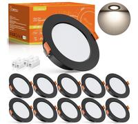 FARETTI LED DA INCASSO NERI 10X LUCE NATURALE 5W 220V PER CARTONGESSO