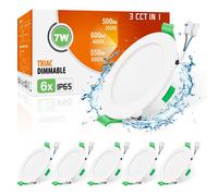 Faretti LED da Incasso per Cartongesso Dimmerabili Ultrasottili 7W IP65 3000K