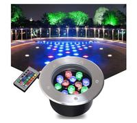 Faretti LED Esterno - RGB Con Luci LED Calpestabili Con Telecomando, Luce Sotterranea Da Incasso Rotonda, Luce Da Giardino Ad Incasso A Colori, Luce Di Paesaggistica Esterna Impermeabile IP67 ( Color