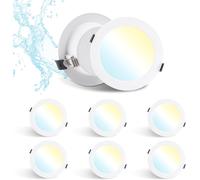 Faretti LED incasso per cartongesso 12W 120mm set da 6 Dimmerabile 3000K 6500K [EEK: F]