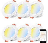 Faretti LED incasso per cartongesso 8W 2700K-6000K foro 68 - 85 mm set di 6 Pz