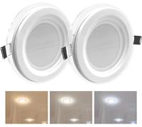 Faretti LED Incasso Vetro Tondo 9W Luce Calda/Naturale/Fredda Foro 94mm Soffitto [EEK: A]