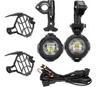 Faretti LED Moto Supplementari (2 Pezzi)+Griglie Di Protezione Anteriori (2 Pezz