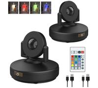 Faretti LED Senza fili con Telecomando Ricaricabile Mostra Accenti Luce Immagine con Testa Rotante 12 Colori che Cambia l'interno Uplight Stick Sulla Luce per Opere d'arte Dartboard Galleria,2 Pack