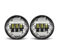 Faretti Moto Led 2 Pezzi 4.5 Pollici Moto LED Fendinebbia DRL 30W Impermeabile 1/2 Lampada Sorpasso Ausiliaria Led Moto Fari(Sliver NO Halo)