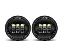 Faretti Moto Led 2 Pezzi 4.5 Pollici Moto LED Fendinebbia DRL 30W Impermeabile 1/2 Lampada Sorpasso Ausiliaria Led Moto Fari(Black NO Halo)